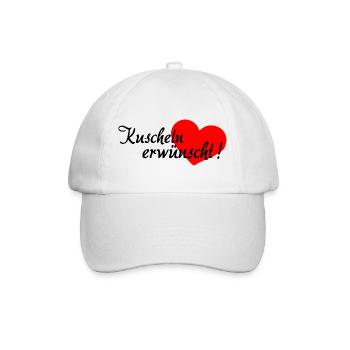 Kuscheln, Kuschelzeit, nur kuscheln, knuddeln - Baseballkappe - Weiß/Weiß - Vorne