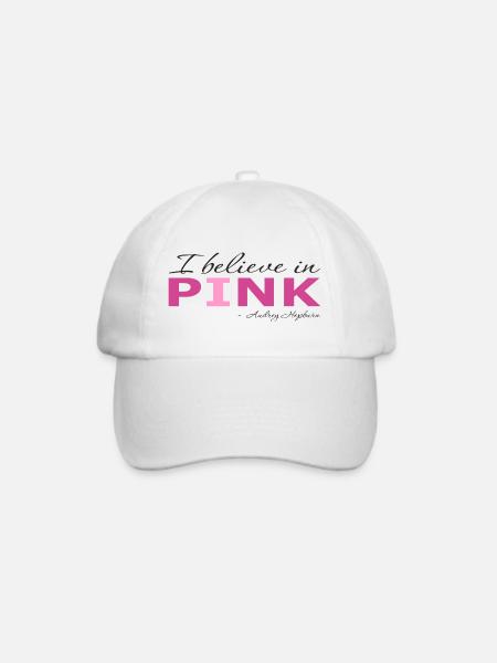 I believe in Pink - Baseballkappe - Weiß/Weiß