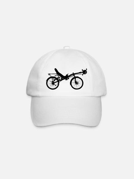 Liegerad Liegefahrrad Fahrrad - Baseballkappe - Weiß/Weiß