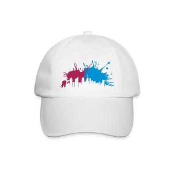 kleckse stadt graffiti tropfen farbe spritzer metr - Baseballkappe - Weiß/Weiß - Vorne