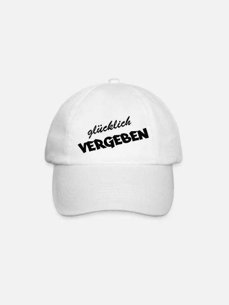 gluecklich_vergeben - Baseballkappe - Weiß/Weiß