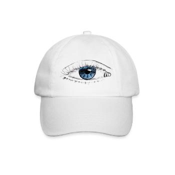 Auge mit blauer Iris - Baseballkappe - Weiß/Weiß - Vorne