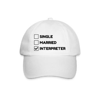 Dolmetscher / Übersetzer / Übersetzung / Job - Baseballkappe - Weiß/Weiß - Vorne