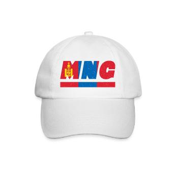 Mongolei Fahne Flagge MNG - Baseballkappe - Weiß/Weiß - Vorne