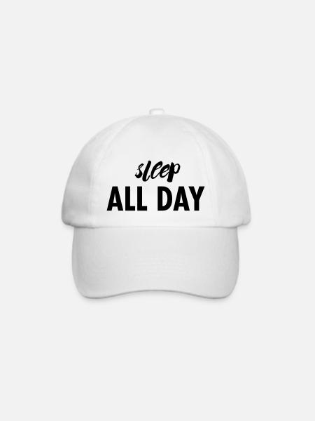 sleep all day - Baseballkappe - Weiß/Weiß