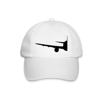 hälfte halb halbes geteilt vorne front flugzeug fl - Baseballkappe - Weiß/Weiß - Vorne