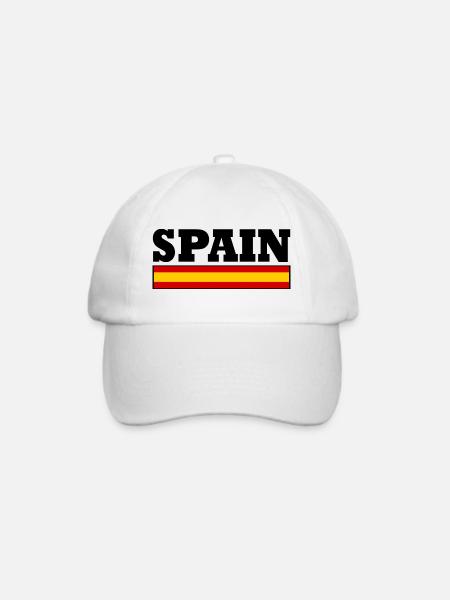 Spanien Flagge - Baseballkappe - Weiß/Weiß
