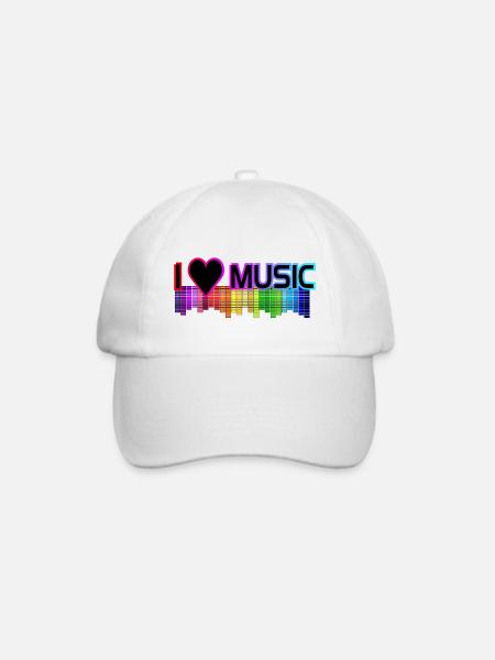I love Music - Baseballkappe - Weiß/Weiß