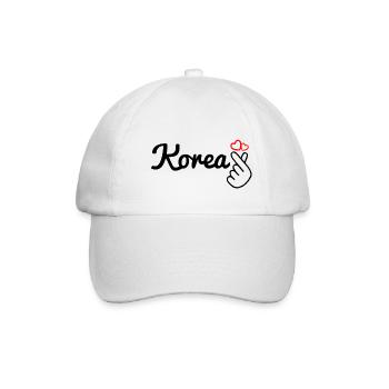 Korea Korean Heart - Baseballkappe - Weiß/Weiß - Vorne