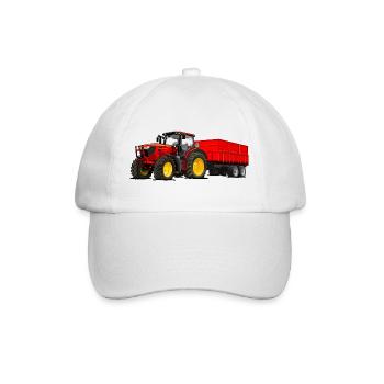 Traktor mit Anhänger - Baseballkappe - Weiß/Weiß - Vorne