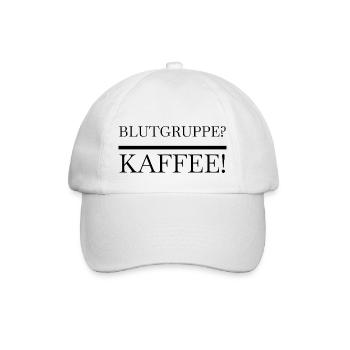 Kaffee - Blutgruppe Kaffee - Baseballkappe - Weiß/Weiß - Vorne