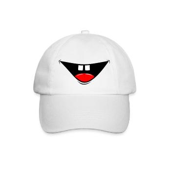 Maske Comic Lachen - Baseballkappe - Weiß/Weiß - Vorne