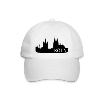 Kölner Skyline - Baseballkappe - Weiß/Weiß - Vorne