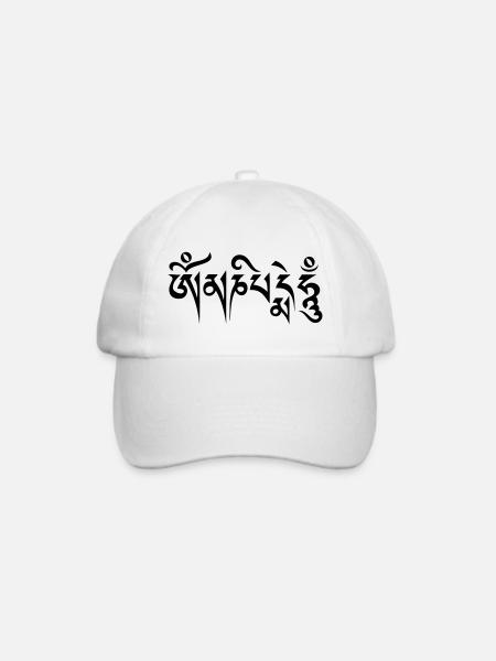 Om mani padme hum - Baseballkappe - Weiß/Weiß