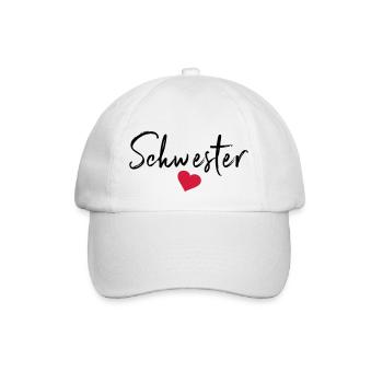 Beste Schwester Herz Schwestern Schwesterherz sis - Baseballkappe - Weiß/Weiß - Vorne