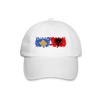 Albanien Kosovo - Baseballkappe - Weiß/Weiß - Vorne