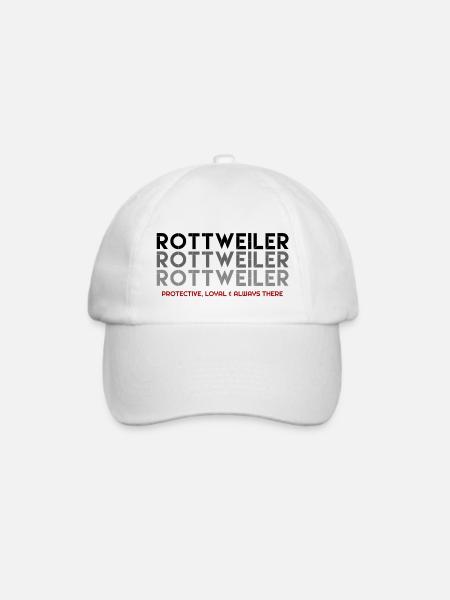 Ich liebe Rottweiler, Rottweiler, Rottweiler Hund - Baseballkappe - Weiß/Weiß