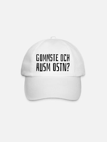 Sachsen Sprüche DDR Ossi sächsisch Ostdeutsch - Baseballkappe - Weiß/Weiß