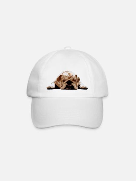 English bulldog - Baseballkappe - Weiß/Weiß