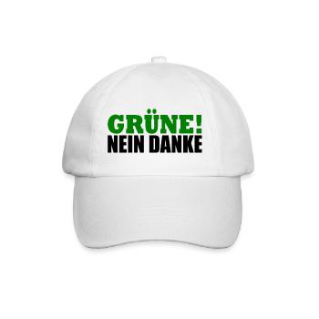 Grüne Nein Danke - Baseballkappe - Weiß/Weiß - Vorne