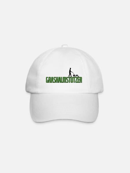 Grashalmstutzer Rasenmäher Gärtner Geschenkidee - Baseballkappe - Weiß/Weiß