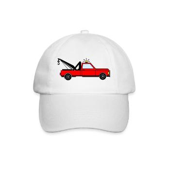 Abschleppwagen rot - Baseballkappe - Weiß/Weiß - Vorne