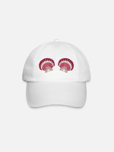 Nixe Meerjungfrau Muschel BH - Baseballkappe - Weiß/Weiß