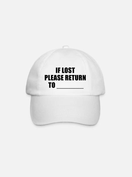 if lost please return to - Baseballkappe - Weiß/Weiß