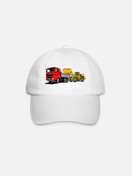 Lastauto mit Radlader - Baseballkappe - Weiß/Weiß