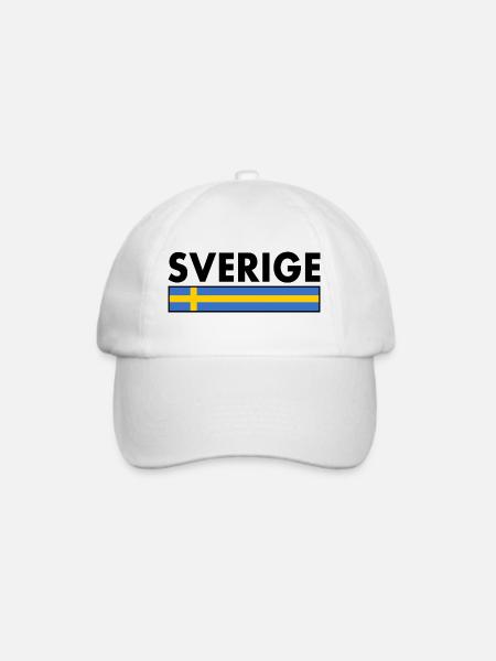 Sverige - Baseballkappe - Weiß/Weiß