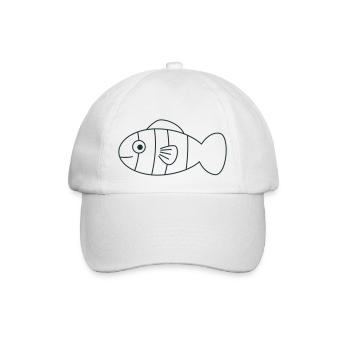 Runder Dopey-Fisch - Baseballkappe - Weiß/Weiß - Vorne