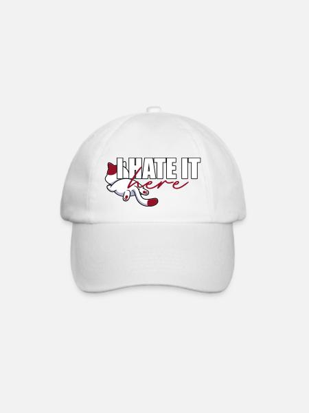 ich hasse es hier - katze - Baseballkappe - Weiß/Weiß