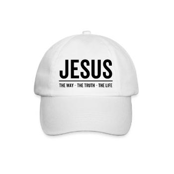 Jesus Der Weg Die Wahrheit Das Leben - Baseballkappe - Weiß/Weiß - Vorne