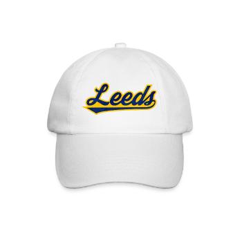 Leeds Script Logo Blau Gelb - Baseballkappe - Weiß/Weiß - Vorne