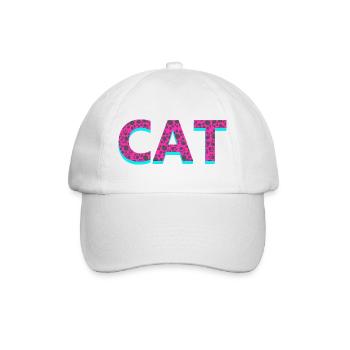 Typographie, Cat, Tier tatzen muster - Baseballkappe - Weiß/Weiß - Vorne