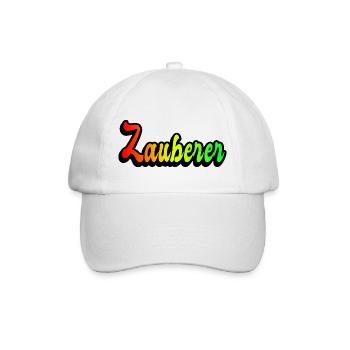 Zauberer Regenbogen Design - Baseballkappe - Weiß/Weiß - Vorne