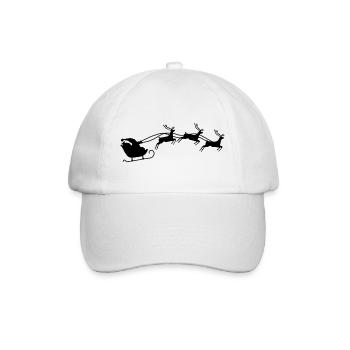 Weihnachtsmann mit Schlitten - Baseballkappe - Weiß/Weiß - Vorne