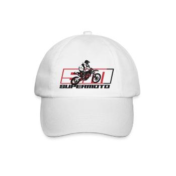 SM SUPER MOTO rot - Baseballkappe - Weiß/Weiß - Vorne