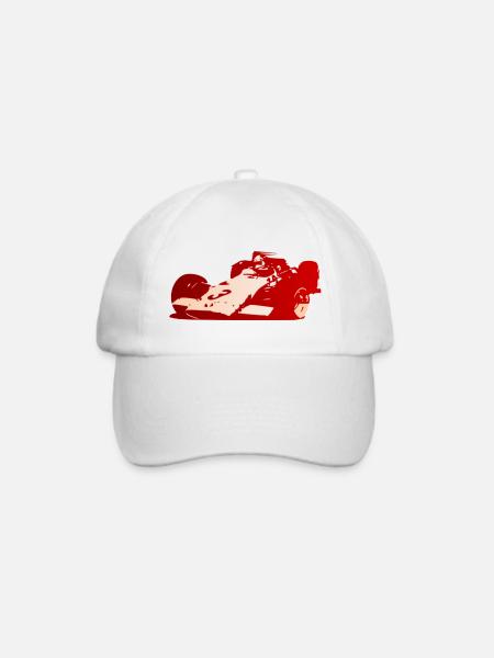 Roter Rennwagen - Baseballkappe - Weiß/Weiß