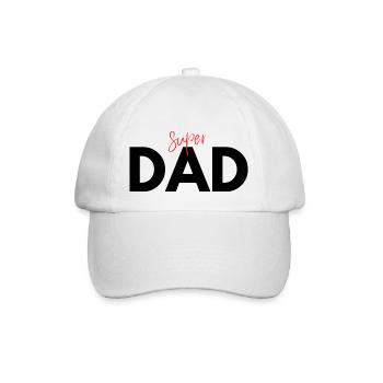 Superpapa sagt bestes Vatertagsgeschenk - Baseballkappe - Weiß/Weiß - Vorne