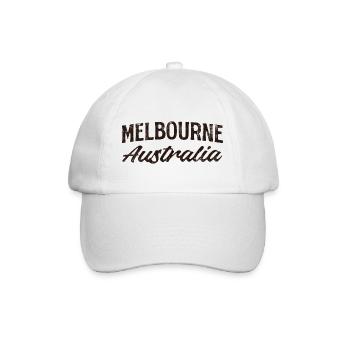 Melbourne Australien Vintage Schriftzug - Baseballkappe - Weiß/Weiß - Vorne
