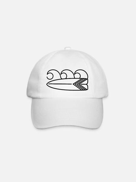 Surfbrett - Baseballkappe - Weiß/Weiß