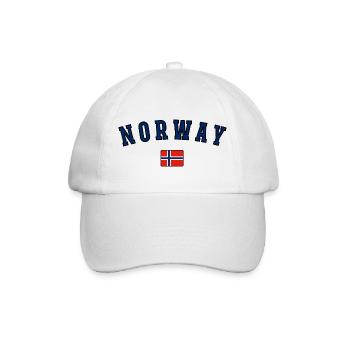 Norwegische Flagge, Norwegischer Stolz - Baseballkappe - Weiß/Weiß - Vorne