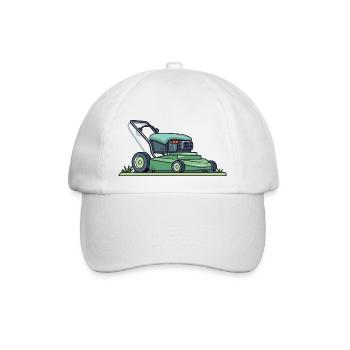 Rasenmäher - Baseballkappe - Weiß/Weiß - Vorne