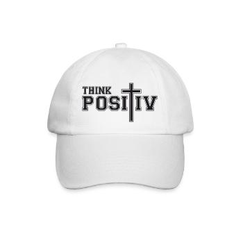 Think Positive - Baseballkappe - Weiß/Weiß - Vorne