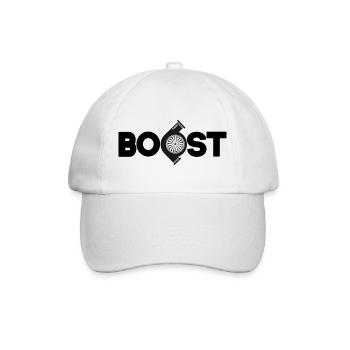 Boost - Auto Turbolader Racing Design - Baseballkappe - Weiß/Weiß - Vorne