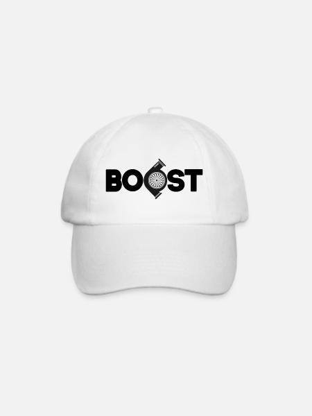 Boost - Auto Turbolader Racing Design - Baseballkappe - Weiß/Weiß