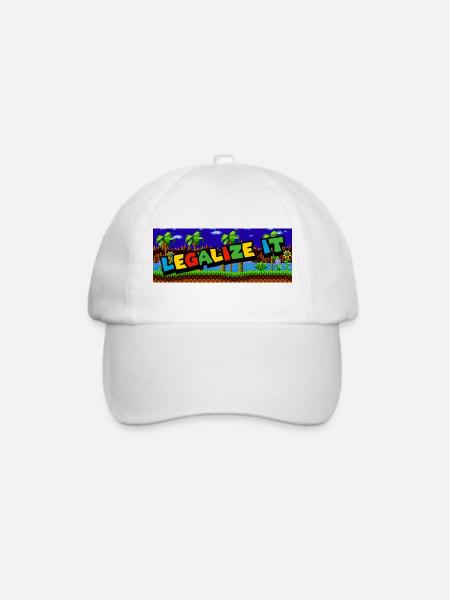 Retro 8-Bit Statement - Baseballkappe - Weiß/Weiß