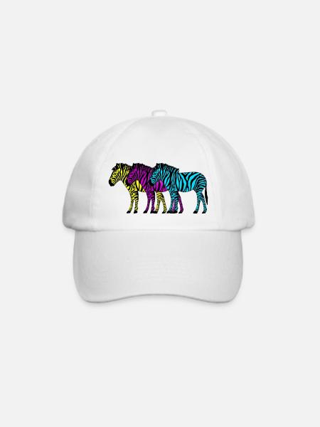 Zebras - Baseballkappe - Weiß/Weiß