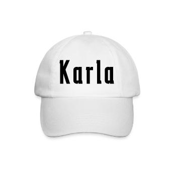 Karla Damen Mädchen Frauen Namen - Baseballkappe - Weiß/Weiß - Vorne